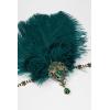 imageBABEYOND Womens Ostrish Feather Crystal Teal Headband Wedding Bridal Feather Headband Flapper Headpiece 1920sCyan