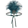 imageBABEYOND Womens Ostrish Feather Crystal Teal Headband Wedding Bridal Feather Headband Flapper Headpiece 1920sCyan
