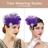 imageBABEYOND Womens Ostrish Feather Crystal Teal Headband Wedding Bridal Feather Headband Flapper Headpiece 1920sPurple