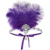 imageBABEYOND Womens Ostrish Feather Crystal Teal Headband Wedding Bridal Feather Headband Flapper Headpiece 1920sPurple