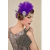 imageBABEYOND Womens Ostrish Feather Crystal Teal Headband Wedding Bridal Feather Headband Flapper Headpiece 1920sPurple