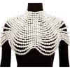 imageBABEYOND Womens Pearl Body Chain  Fashion Necklace Top Shawl Handmade Jewelry for WomenWhite  Pearl