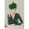 imageBABEYOND Womens Pillbox Fascinator Hat Kentucky Feather Derby Tea Party Headpiece with Veil for Cocktail CostumeGreen