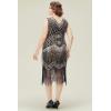 imageBABEYOND Womens Plus Size Flapper Dresses 1920s V Neck Beaded Fringed Great Gatsby DressGold
