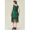 imageBABEYOND Womens Plus Size Flapper Dresses 1920s V Neck Beaded Fringed Great Gatsby DressGreen