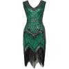 imageBABEYOND Womens Plus Size Flapper Dresses 1920s V Neck Beaded Fringed Great Gatsby DressGreen