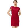imageBABEYOND 1920s Art Deco Fringed Sequin Dress Long Flapper Gatsby Dress Roaring 20sWine Red