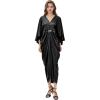 imageBABEYOND 1920s Dresses for Women  Hollywood Style Dress Great Gatsby Evening Gown with Outfit Batwing Sleeves Art Deco CoatBlack