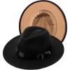 imageBABEYOND 1920s Fedora Hat for Men Gatsby Wide Brim Fedora Hat Felt Panama Cap with Band for Women MenBlack Camel
