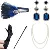 imageBABEYOND 1920s Flapper Accessories Gatsby Costume Accessories Set 20s Flapper Headband Pearl Necklace Gloves Plastic Holder
