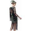 imageBABEYOND 1920s Flapper Dress Long Fringe Gatsby Dress Roaring 20s Sequin Beaded Dress Vintage Art Deco DressDark Green