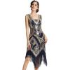 imageBABEYOND 1920s Flapper Dress Long Fringe Gatsby Dress Roaring 20s Sequin Beaded DressBlue