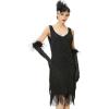 imageBABEYOND 1920s Flapper Dress Roaring 20s Great Gatsby Costume Dress Fringed Embellished DressBlack
