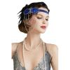 imageBABEYOND 1920s Flapper Headband 20s Great Gatsby Headpiece Black Feather Headband 1920s Flapper Gatsby Hair Accessories BlackBlue