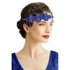 imageBABEYOND 1920s Flapper Headband Crystal Great Gatsby Headpiece Roaring 20s Flapper Gatsby Hair AccessoriesBlue