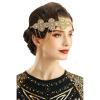 imageBABEYOND 1920s Flapper Headband Crystal Great Gatsby Headpiece Roaring 20s Flapper Gatsby Hair AccessoriesGold