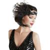 imageBABEYOND 1920s Flapper Headband Peacock Feather Headpiece Gatsby Accessories for Women Sequined Showgirl Headpiec Style5