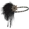 imageBABEYOND 1920s Flapper Headband Roaring 20s Headpiece Gatsby Ostrich Feather Headpiece with CrystalBlack Gold