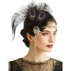 imageBABEYOND 1920s Flapper Headpiece Headband  Roaring 20s Great Gatsby Feather Headband 1920s Flapper Gatsby AccessoriesBlack