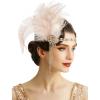 imageBABEYOND 1920s Flapper Headpiece Headband  Roaring 20s Great Gatsby Feather Headband 1920s Flapper Gatsby AccessoriesChampagne