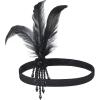 imageBABEYOND 1920s Flapper Headpiece Roaring 20s Feather Headband Roaring 20s Gatsby Hair AccessoriesBlack