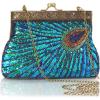 imageBABEYOND 1920s Flapper Peacock Clutch Vintage Gatsby Sequined Evening Handbag Beaded BagStyle 2