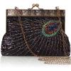 imageBABEYOND 1920s Flapper Peacock Clutch Vintage Gatsby Sequined Evening Handbag Beaded BagStyle 2black