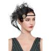 imageBABEYOND 1920s Flapper Peacock Feather Headband Roaring 20s Beaded Headpiece 1920s Great Gatsby Costume Hair AccessoriesBlue ampamp GreenBlack  Green