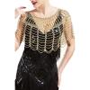 imageBABEYOND 1920s Shawl Wraps Gatsby Beaded Evening Cape Bridal Shawl Bolero Flapper Cover UpGold