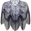 imageBABEYOND 1920s Shawl Wraps Gatsby Beaded Evening Cape Bridal Shawl for Evening Dresses Wedding PartyDark Blue