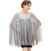 imageBABEYOND 1920s Shawl Wraps Long Fringed Evening Cape Sequin Beaded Party ShawlGray