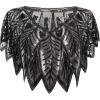 imageBABEYOND 1920s Shawl Wraps Sequin Beaded Evening Cape Bridal ShawlBlack