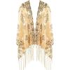 imageBABEYOND 1920s Shawl Wraps Sequin Fringed Evening Cape Wedding Bridal Shawl ScarfStyle5 Gold
