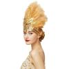 imageBABEYOND Carnival Feather Headpiece Showgirl Pageant Headband Womens 1920s Flapper Headband GoldGold