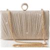 imageBABEYOND Clutch Purses for Women  Evening Bag Glitter Pleated Clutch for Bride Party Prom WeddingYgold