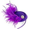 imageBABEYOND Fascinator Hat for Women Tea Party Kentucky Derby Pillbox Headpiece Costume Feathers Carnival Head WearPurple