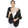 imageBABEYOND Faux Fur Shawl for Women with Collar Scarf Wrap Faux Fur Evening Cape for Winter CoatBlack