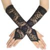 imageBABEYOND Floral Lace Gloves for Wedding Opera Party 1920s Flapper Lace Gloves Stretchy Adult SizeBlack