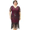 imageBABEYOND Great Gatsby Dresses for Women Plus Size Cocktail Dress 1920s Flapper Costume for WomenRed and Black