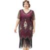 imageBABEYOND Great Gatsby Dresses for Women Plus Size Cocktail Dress 1920s Flapper Costume for WomenRed and Gold