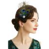 imageBABEYOND Hair Clip Peacock Feather with Rhinestones 1920s Peacock Flapper Fascinator One Size Fits Most Accessories for Women Style 1