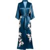 imageBABEYOND Kimono Robe Cover up with Box Long Floral Satin Sleepwear Silky Bathrobe Bachelorette RobeDark Green