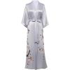 imageBABEYOND Kimono Robe Cover up with Box Long Floral Satin Sleepwear Silky Bathrobe Bachelorette RobeGray