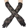 imageBABEYOND Lace Gloves for Women Long Floral Wedding Gloves for Bride Satin Elbow Length Flapper AccessoriesBlack