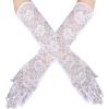 imageBABEYOND Lace Gloves for Women Long Floral Wedding Gloves for Bride Satin Elbow Length Flapper AccessoriesWhite