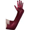 imageBABEYOND Long Opera Party 1920s Satin Tea Party Gloves Costume Stretchy Adult Size Elbow Length Bridal GlovesDark Red