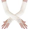imageBABEYOND Long Opera Party 20s Satin Gloves Tea Party Stretchy Adult Size Elbow LengthIvory
