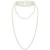 imageBABEYOND Long Pearl Choker Necklace  Faux Pearl Chain Necklace Pearl Jewelry Set for Women 20s Flapper AccessoriesSet3