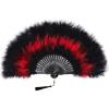 imageBABEYOND Marabou Feather Fan 20s Vintage Folding Fan Flapper Hand Fan for Costume Dancing Show Tea Party Wedding Decoration PinkPink RibBlackRedBlack Rib