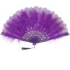 imageBABEYOND Marabou Feather Fan 20s Vintage Folding Fan Flapper Hand Fan for Costume DancingPurple